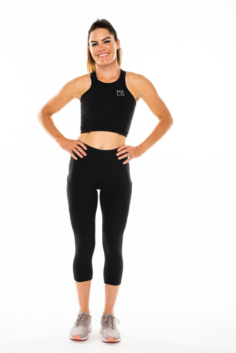MALO core crop (with phone pocket) - black