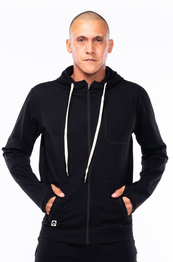 men's ultimate travel hoodie - black