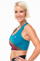 EcoActive Racergirl Bra - Pulse. Lightweight sports bra with light to moderate support and full coverage.