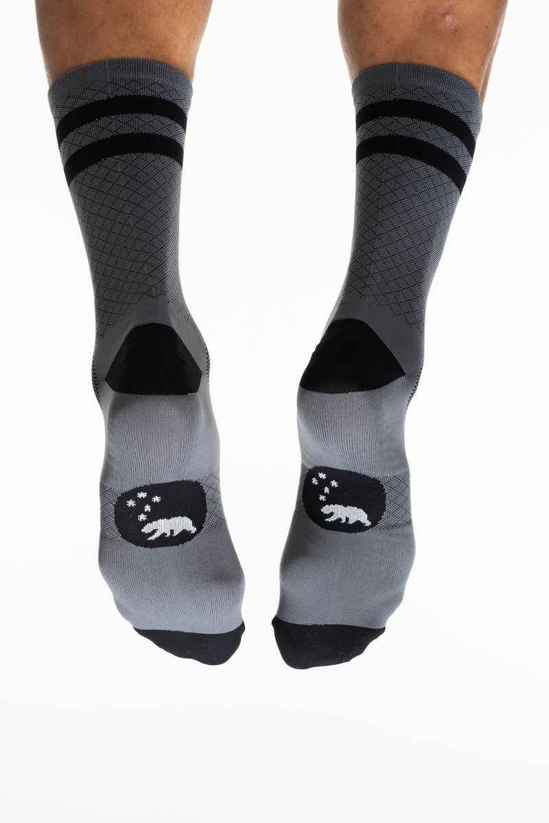 MALO two-stripe sock - grey
